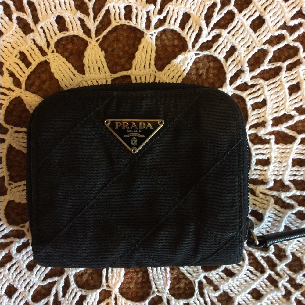 Black Prada Fabric Wallet